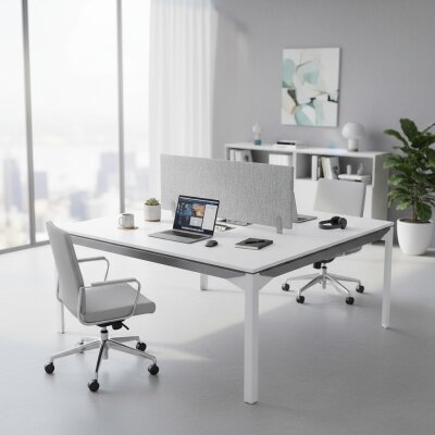 ATOM - SES YALITIMLI DATAPORTLU MDF 2'Lİ WORKSTATİON - ATOM OFİS