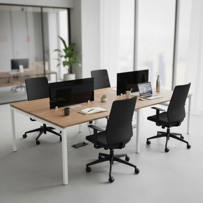 ATOM - SES YALITIMLI DATAPORTLU MDF 4'LÜ ÇOKLU ÇALIŞMA MASASI - 1