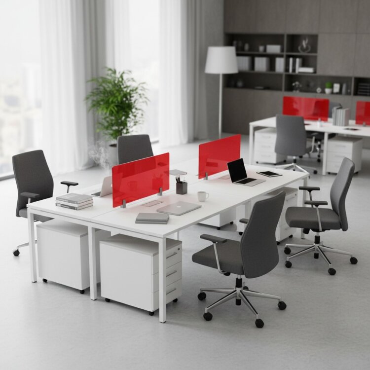 ATOM - SES YALITIMLI DATAPORTLU MDF 4'LÜ ÇOKLU ÇALIŞMA MASASI - 1