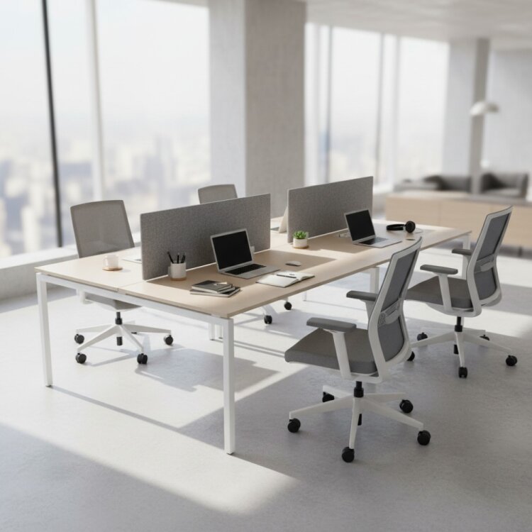 ATOM - SES YALITIMLI DATAPORTLU MDF 4'LÜ ÇOKLU ÇALIŞMA MASASI - 1