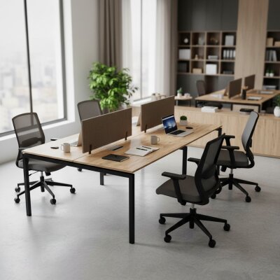 ATOM - SES YALITIMLI DATAPORTLU MDF 4'LÜ ÇOKLU ÇALIŞMA MASASI - 1