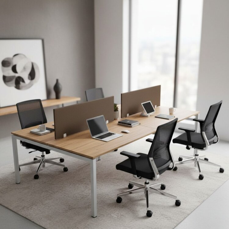 ATOM - SES YALITIMLI DATAPORTLU MDF 4'LÜ ÇOKLU ÇALIŞMA MASASI - 1