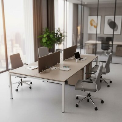 ATOM - SES YALITIMLI DATAPORTLU MDF 4'LÜ ÇOKLU ÇALIŞMA MASASI - 1