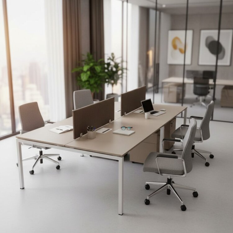 ATOM - SES YALITIMLI DATAPORTLU MDF 4'LÜ ÇOKLU ÇALIŞMA MASASI - 1