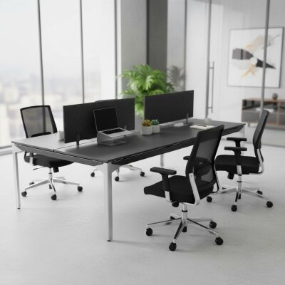 ATOM - SES YALITIMLI DATAPORTLU MDF 4'LÜ WORKSTATİON - ATOM OFİS