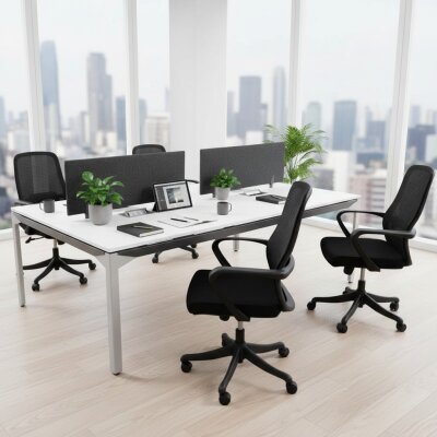 ATOM - SES YALITIMLI DATAPORTLU MDF 4'LÜ WORKSTATİON - ATOM OFİS