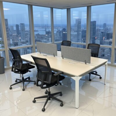 ATOM - SES YALITIMLI DATAPORTLU MDF 4'LÜ WORKSTATİON - ATOM OFİS