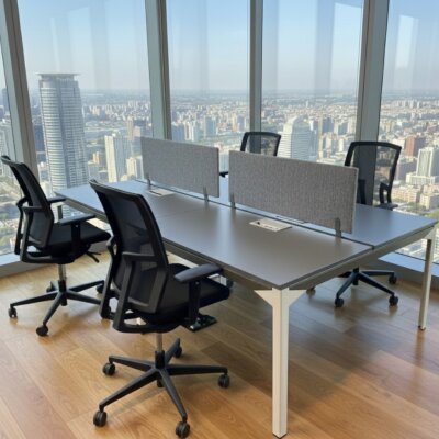 ATOM - SES YALITIMLI DATAPORTLU MDF 4'LÜ WORKSTATİON - ATOM OFİS