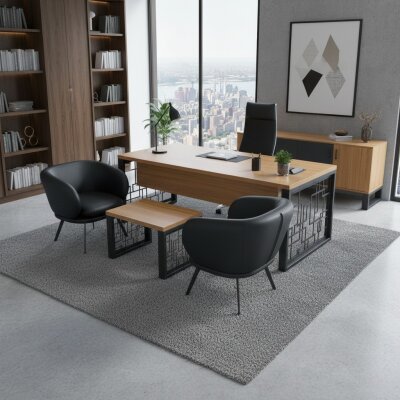 ATOM VENÜS TEAK MDF MAKAM TAKIMI - ATOM OFİS