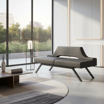 BENTLEY ANTRASİT BEKLEME KANEPESİ - NERR