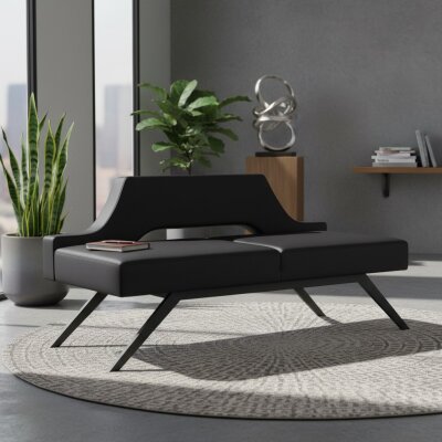 BENTLEY SİYAH BEKLEME KANEPESİ - ATOM OFİS