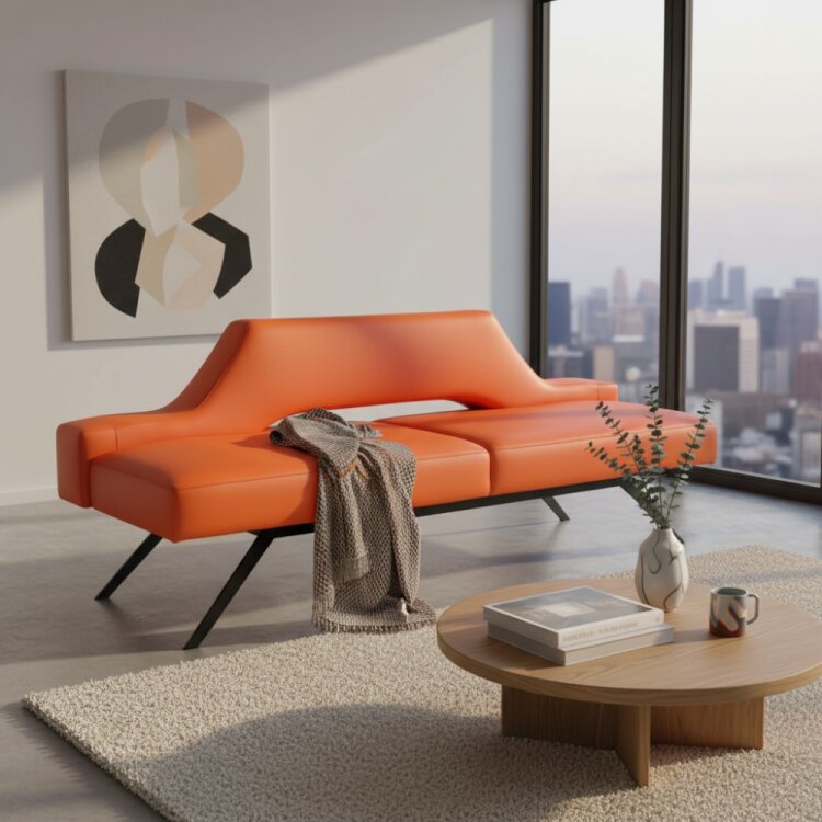 BENTLEY TURUNCU BEKLEME KANEPESİ - 1