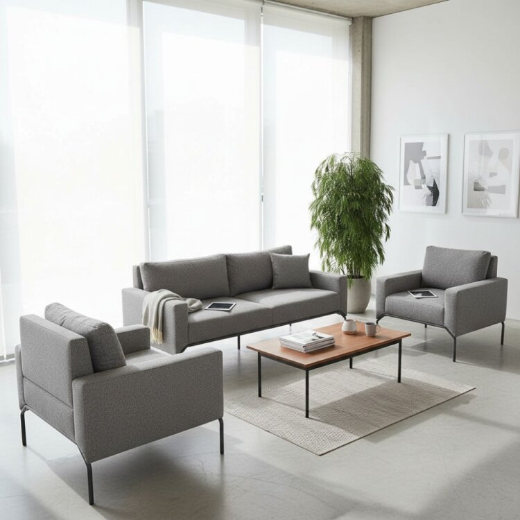 BON AÇIK GRİ 3'LÜ OTURMA GRUBU TAKIMI - 1