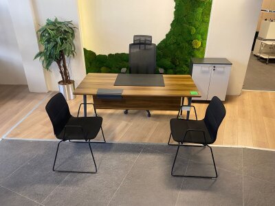 BÜROSİT DATAPORTLU KAHVERENGİ ÇALIŞMA MASASI VE DOLAP (1 YIL GARANTİ) - ATOM OFİS