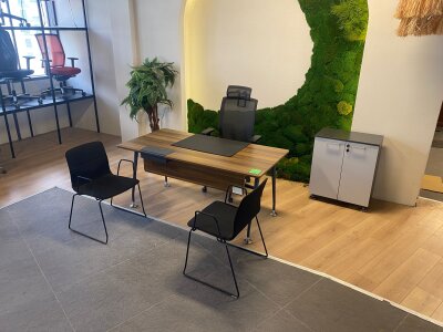 BÜROSİT DATAPORTLU KAHVERENGİ ÇALIŞMA MASASI VE DOLAP (1 YIL GARANTİ) - ATOM OFİS (1)