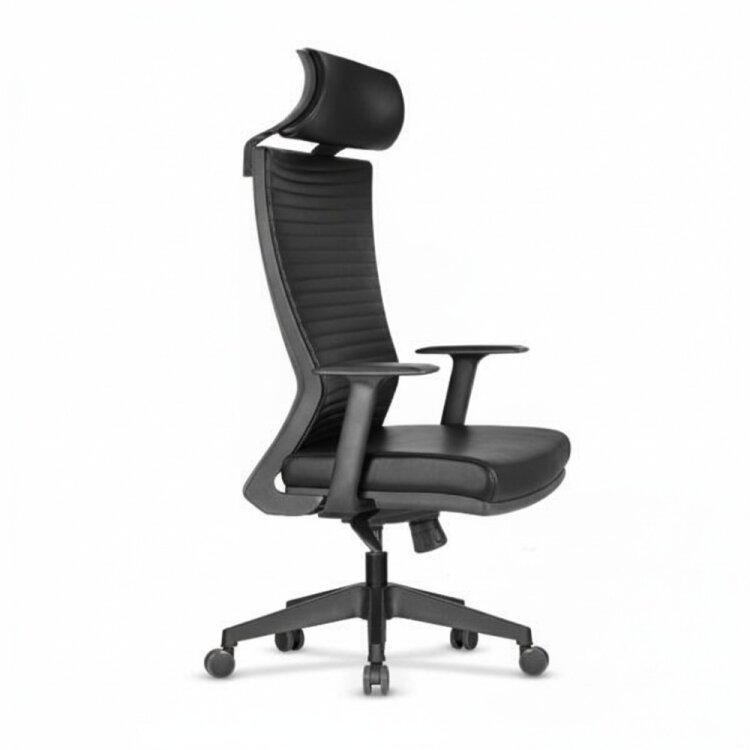 TİFFANY SİYAH DERİ YÖNETİCİ ÇALIŞMA KOLTUĞU - 3