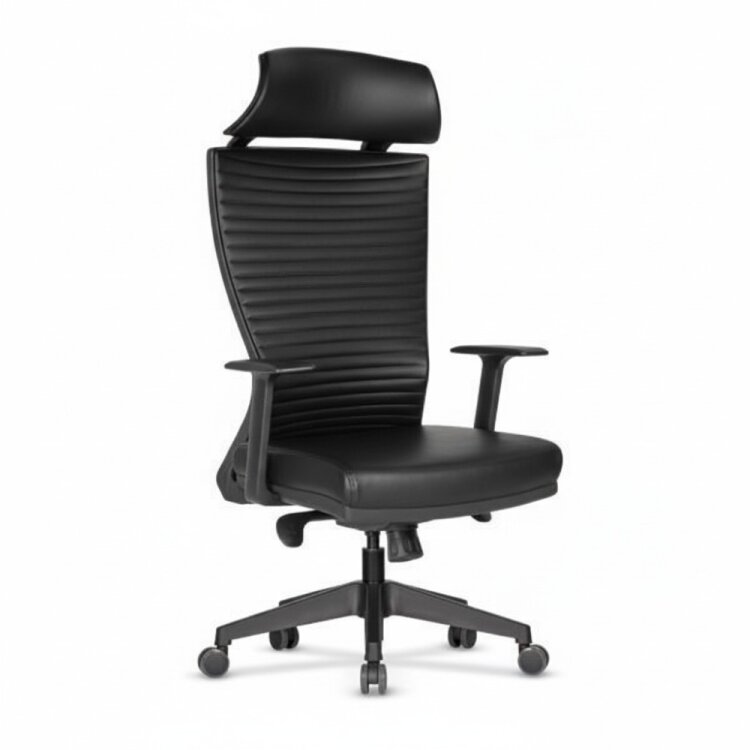 TİFFANY SİYAH DERİ YÖNETİCİ ÇALIŞMA KOLTUĞU - 2