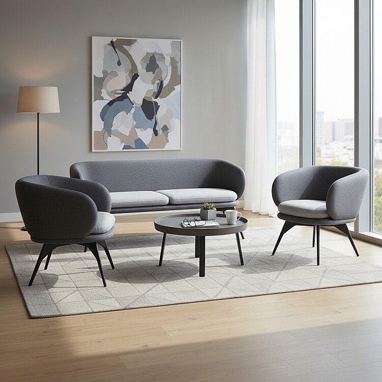 FERRİ 3'LÜ GRİ OTURMA GRUBU TAKIMI - 1