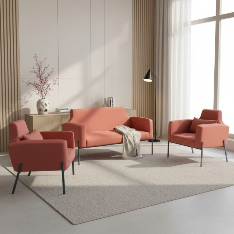 HUMER SOMON PEMBE 3'LÜ OTURMA GRUBU TAKIMI - 1