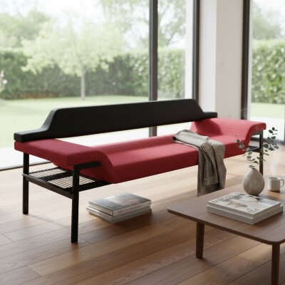 MARTİN KIRMIZI - SİYAH BEKLEME KANEPESİ - NERR