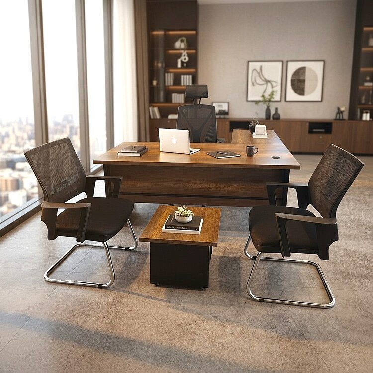 ATOM MEKOM KESONLU L ÇALIŞMA MASASI TAKIMI (SEHPA + ETAJER) - 1