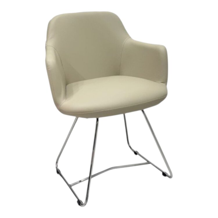 MELİK KREM DERİ MİSAFİR BEKLEME KOLTUĞU - 2