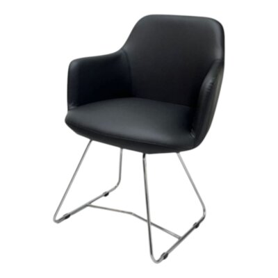 MELİK SİYAH DERİ MİSAFİR BEKLEME KOLTUĞU - 3