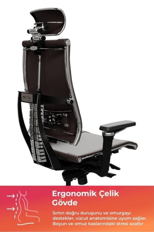 YOGA 4D KAHVERENGİ DERİ YÖNETİCİ ÇALIŞMA KOLTUĞU - 2