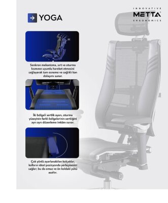 YOGA 4D SİYAH DERİ VE FİLELİ YÖNETİCİ ÇALIŞMA KOLTUĞU - 9