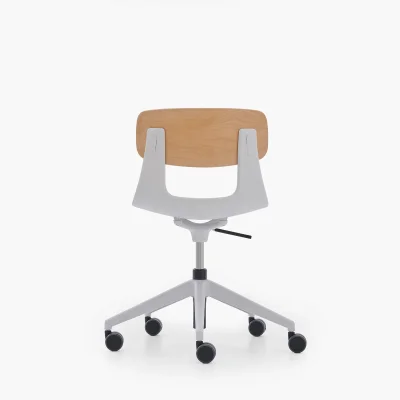 NURUS LUCREZİA AHŞAP SIRT BEYAZ ÇALIŞMA SANDALYESİ - 5