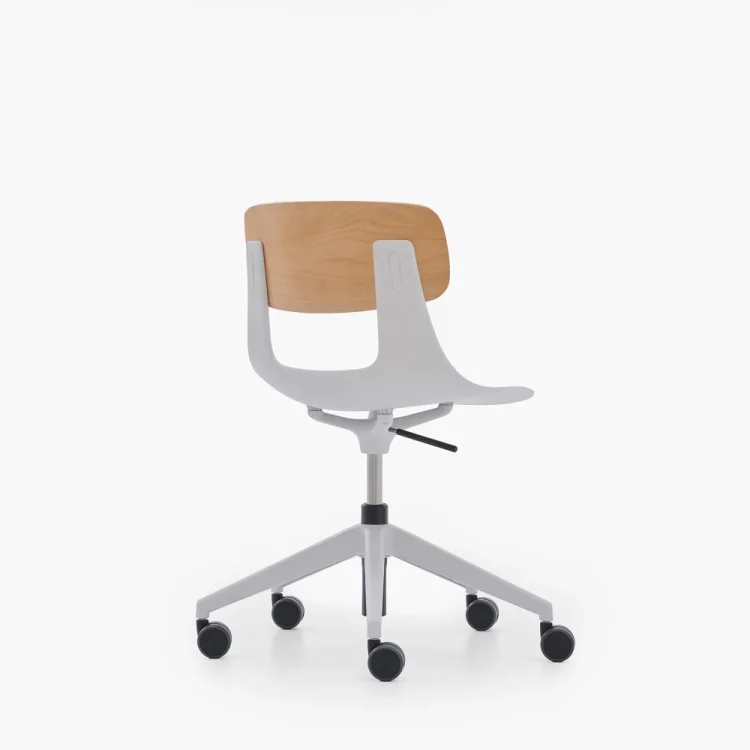 NURUS LUCREZİA AHŞAP SIRT BEYAZ ÇALIŞMA SANDALYESİ - 3