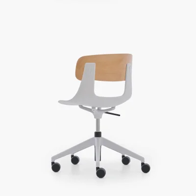 NURUS LUCREZİA AHŞAP SIRT BEYAZ ÇALIŞMA SANDALYESİ - 7