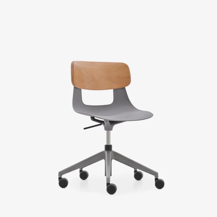 NURUS LUCREZİA AHŞAP SIRT GRİ ÇALIŞMA SANDALYESİ - 2