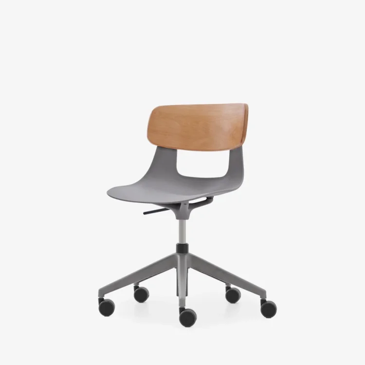 NURUS LUCREZİA AHŞAP SIRT GRİ ÇALIŞMA SANDALYESİ - 8