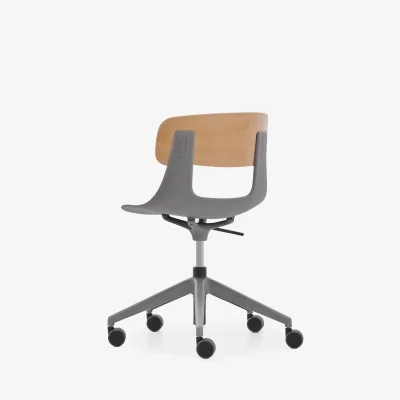 NURUS LUCREZİA AHŞAP SIRT GRİ ÇALIŞMA SANDALYESİ - 7