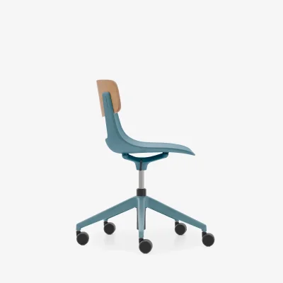 NURUS LUCREZİA AHŞAP SIRT MAVİ ÇALIŞMA SANDALYESİ - 4