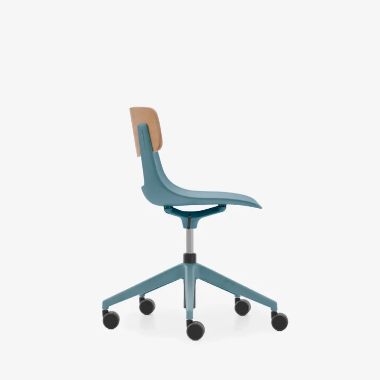 NURUS LUCREZİA AHŞAP SIRT MAVİ ÇALIŞMA SANDALYESİ - 4