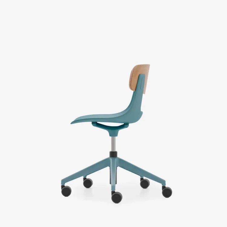 NURUS LUCREZİA AHŞAP SIRT MAVİ ÇALIŞMA SANDALYESİ - 6