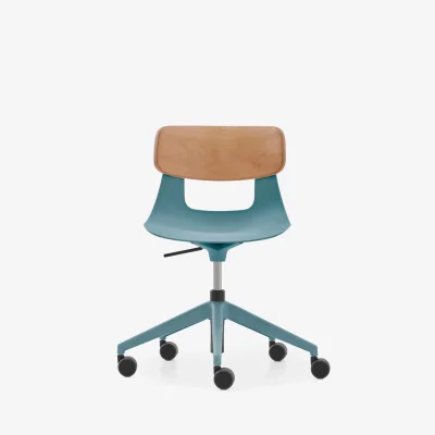 NURUS LUCREZİA AHŞAP SIRT MAVİ ÇALIŞMA SANDALYESİ - 1