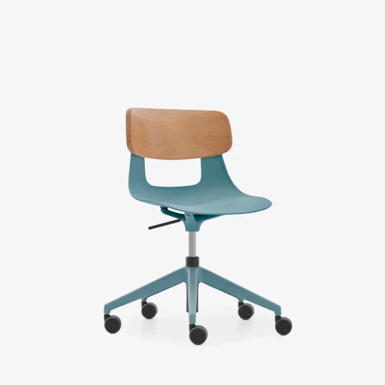 NURUS LUCREZİA AHŞAP SIRT MAVİ ÇALIŞMA SANDALYESİ - 2