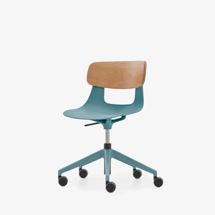 NURUS LUCREZİA AHŞAP SIRT MAVİ ÇALIŞMA SANDALYESİ - 8