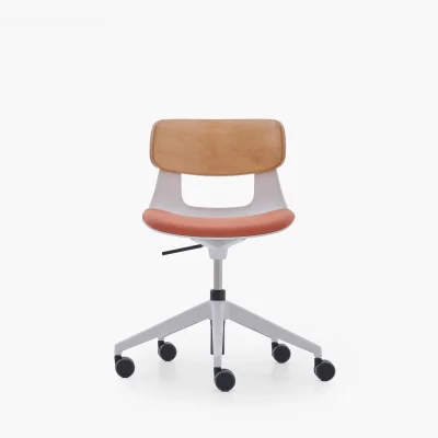 NURUS LUCREZİA AHŞAP SIRT MİNDERLİ BEYAZ ÇALIŞMA SANDALYESİ - 1