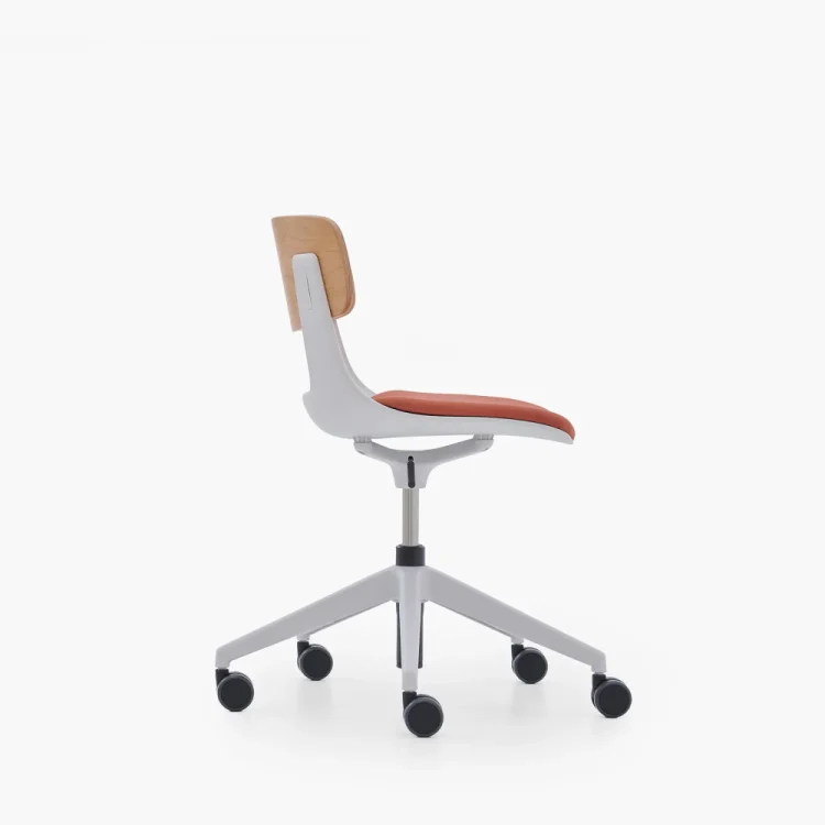 NURUS LUCREZİA AHŞAP SIRT MİNDERLİ BEYAZ ÇALIŞMA SANDALYESİ - 4