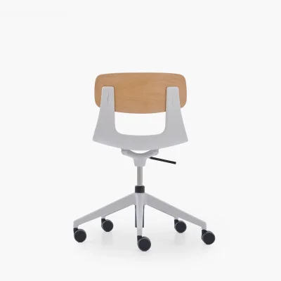 NURUS LUCREZİA AHŞAP SIRT MİNDERLİ BEYAZ ÇALIŞMA SANDALYESİ - 5