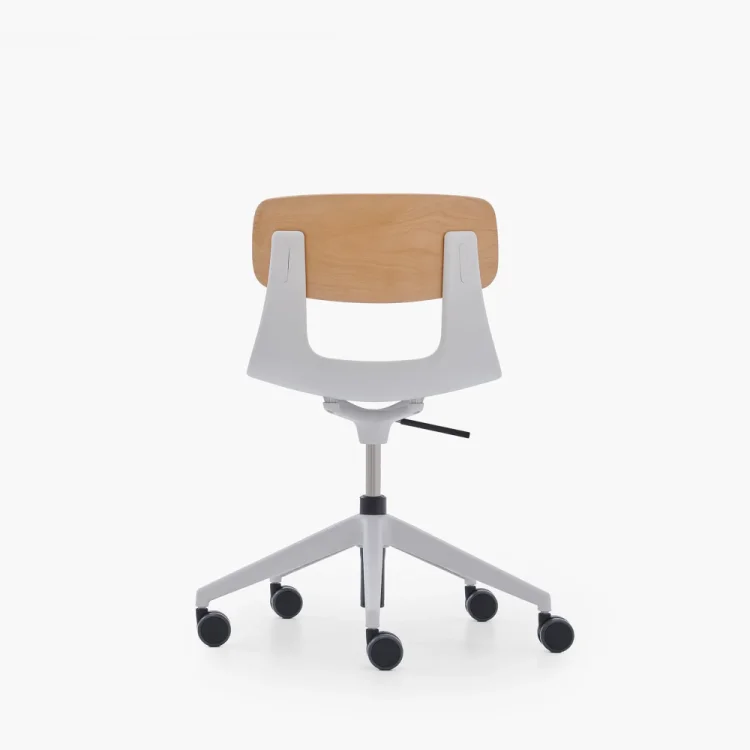 NURUS LUCREZİA AHŞAP SIRT MİNDERLİ BEYAZ ÇALIŞMA SANDALYESİ - 5