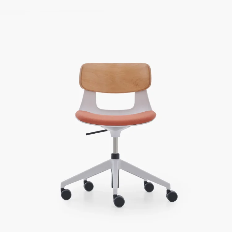 NURUS LUCREZİA AHŞAP SIRT MİNDERLİ BEYAZ ÇALIŞMA SANDALYESİ - 1