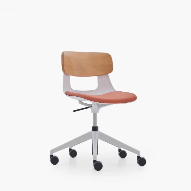 NURUS LUCREZİA AHŞAP SIRT MİNDERLİ BEYAZ ÇALIŞMA SANDALYESİ - 2