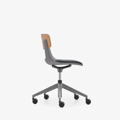 NURUS LUCREZİA AHŞAP SIRT MİNDERLİ GRİ ÇALIŞMA SANDALYESİ - 4