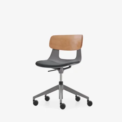 NURUS LUCREZİA AHŞAP SIRT MİNDERLİ GRİ ÇALIŞMA SANDALYESİ - 8