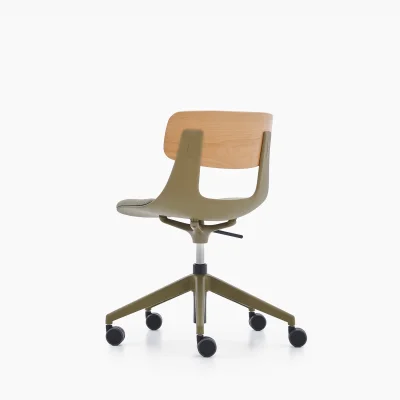 NURUS LUCREZİA AHŞAP SIRT MİNDERLİ HAKİ ÇALIŞMA SANDALYESİ - 7